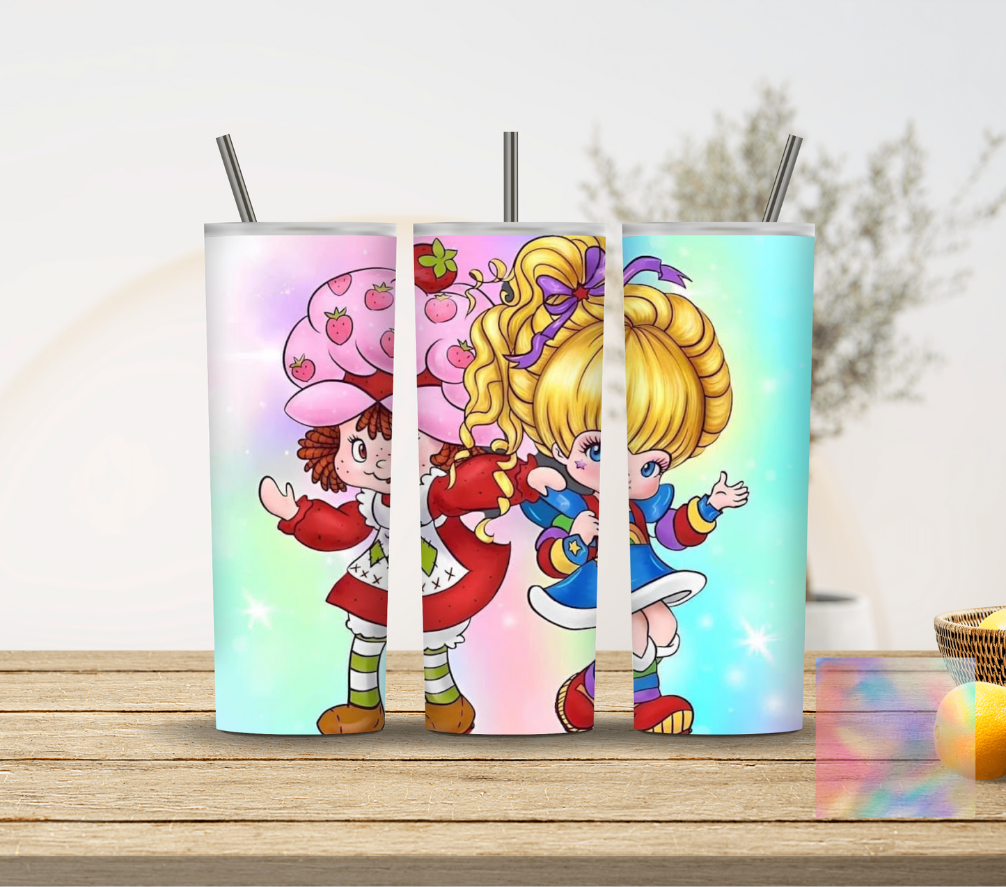 Rainbowbrite & Strawberry Shortcake 2 Tumbler