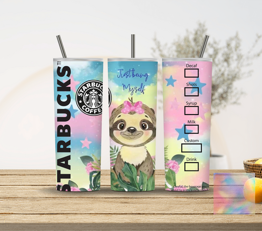 Happy Sloth Coffee Tumbler