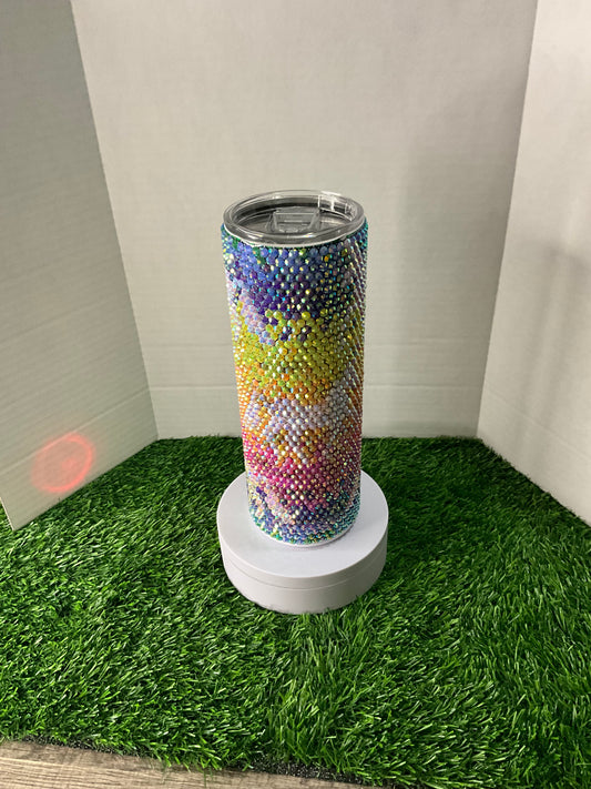 Rainbow Unicorn Rhinestone Tumbler