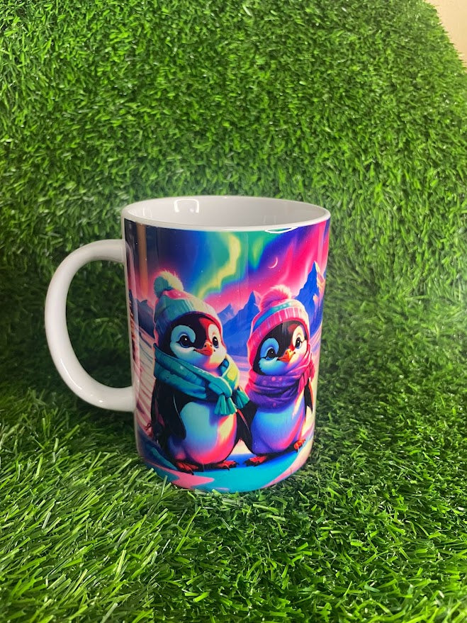 Northern Lights Penguins Mug