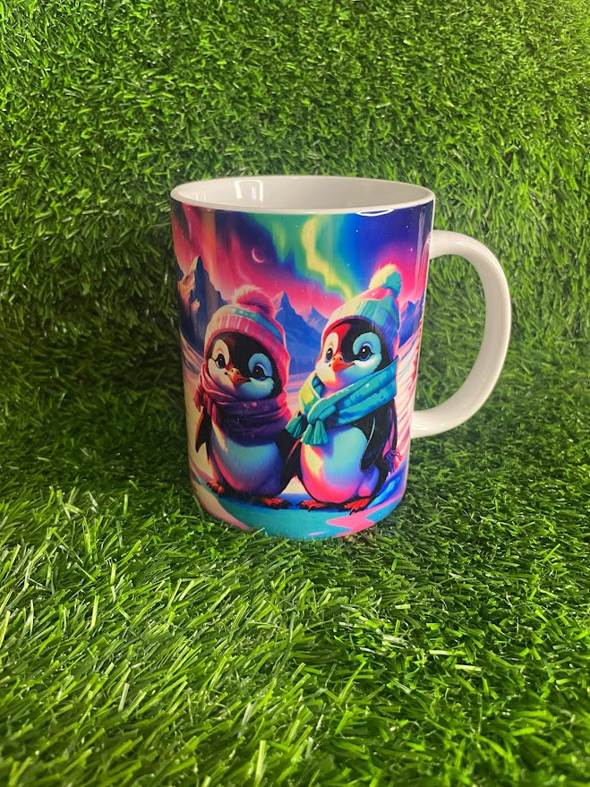 Northern Lights Penguins Mug